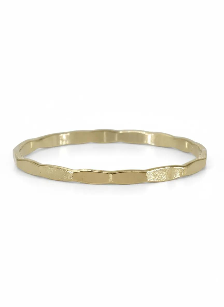 Symmetry gold hammered stackable ring