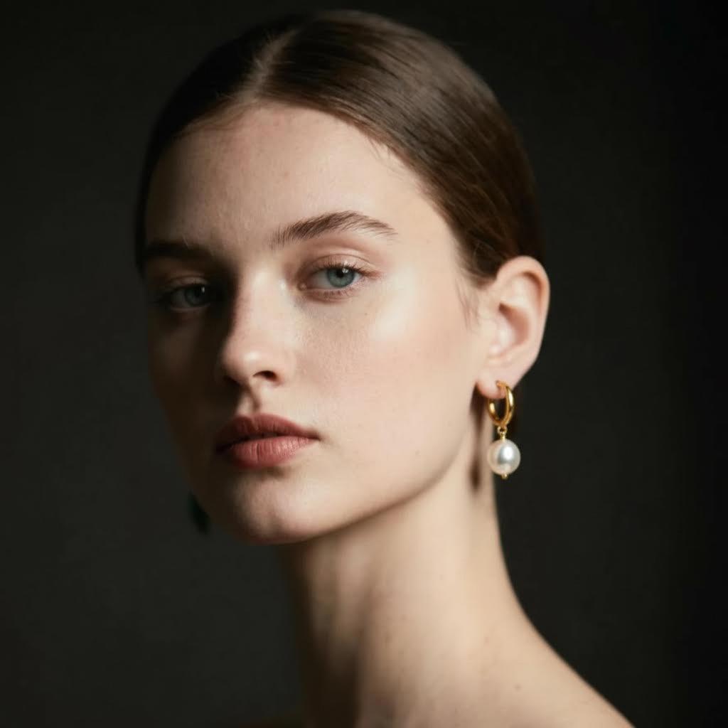 Goddess Pearl drop earrings