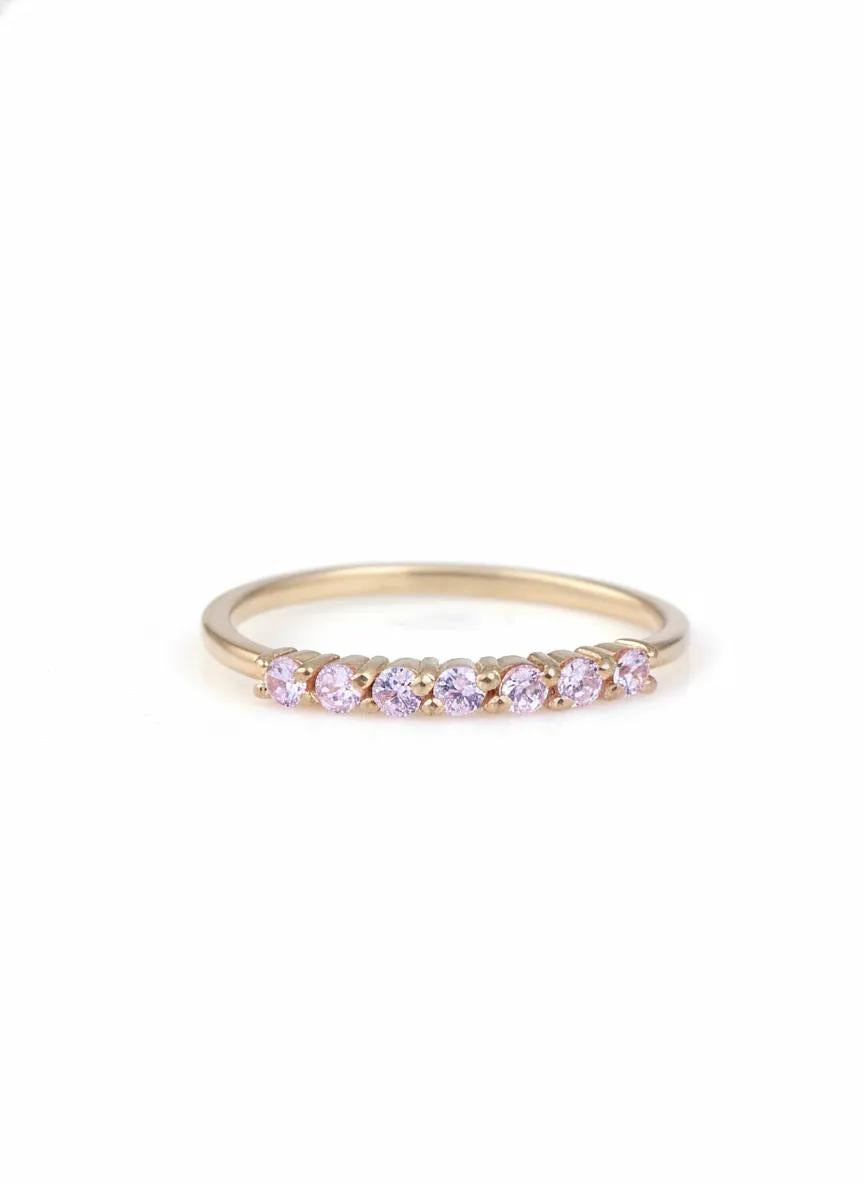 Poise pink topaz half eternity band