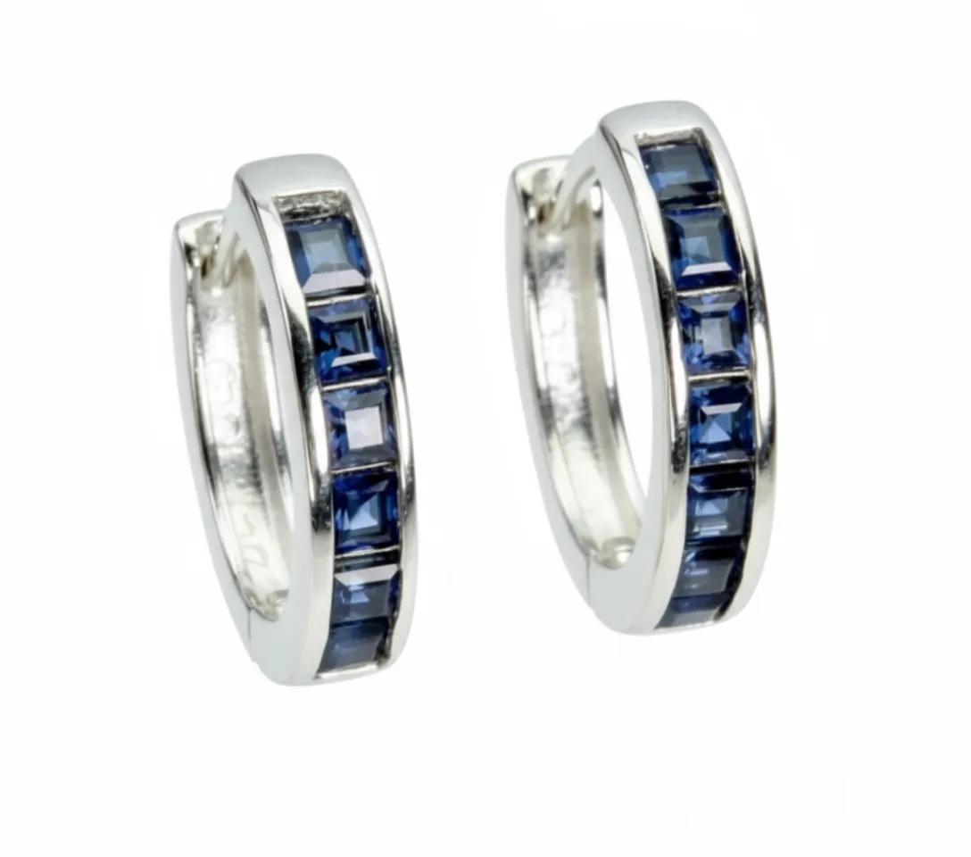 Princess sapphire earrings
