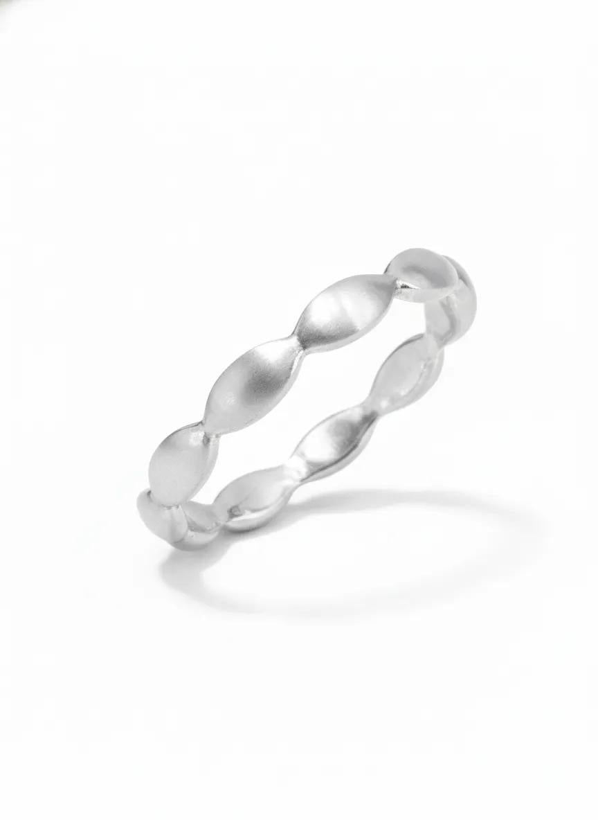 Bubble silver stackable ring