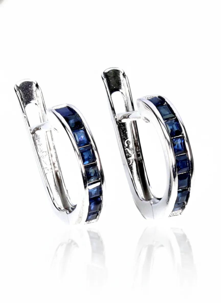 Princess sapphire earrings