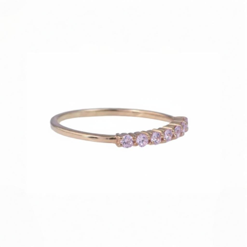 Poise pink topaz half eternity band