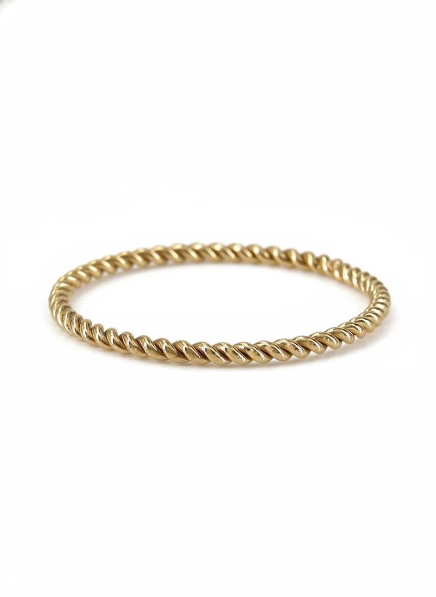 Twisted gold stackable ring